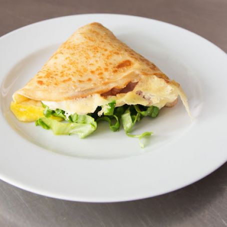 Ham, Egg, and Cheese Crêpes