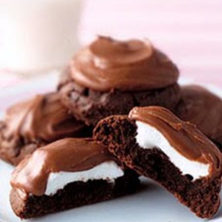 Frosted Chocolate Marshmallow Cookies