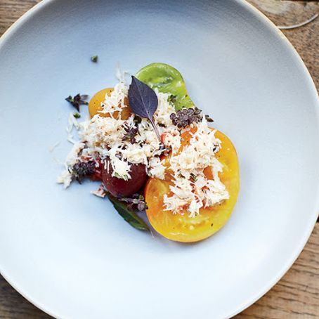 Tomatoes Two Ways with Crab and Soppressata