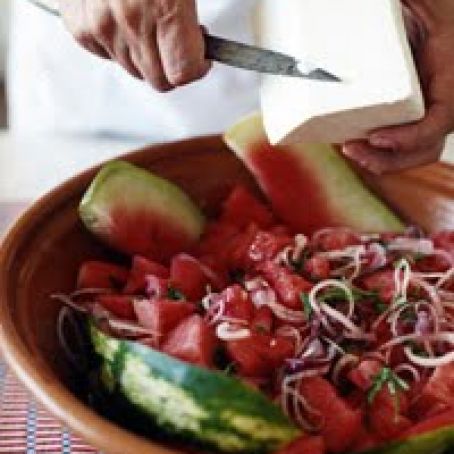 Watermelon and Arugula Salad with Walnuts