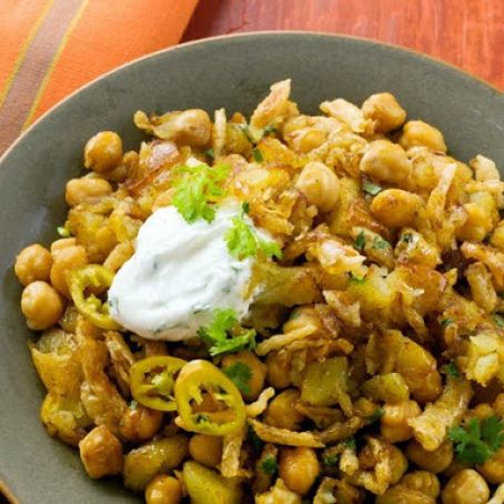 Curried Potatoes and Chickpeas