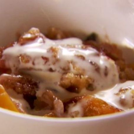 Peach Crisp with Maple Cream Sauce