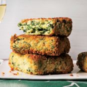 Golden Semolina Quinoa Spinach Cakes
