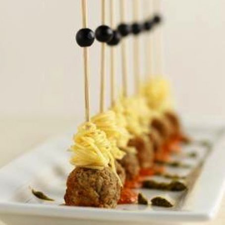 SKEWERED SPAGHETTI AND MEATBALLS
