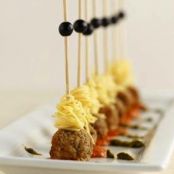 SKEWERED SPAGHETTI AND MEATBALLS