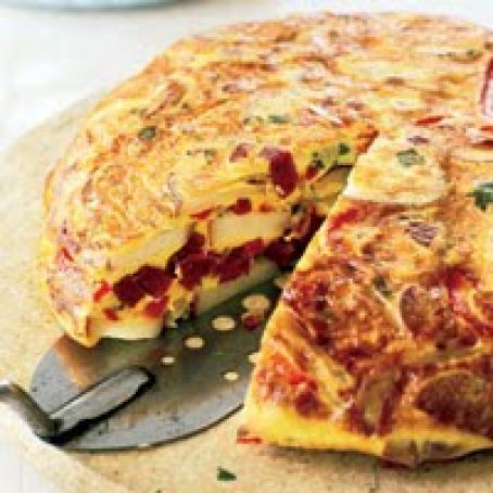 TORTILLA DE HUEVO CON CHORIZO