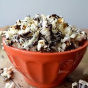 Dark Peanut Butter and White Chocolate Popcorn