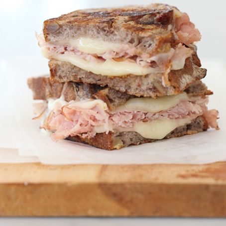 Honey Smoked Ham with Fig Spread Grilled Cheese