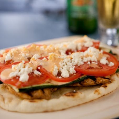 Grilled Naan Sandwich open faced