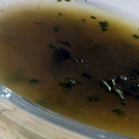 Fish Fish Stracciatella Soup with Fresh Herbs