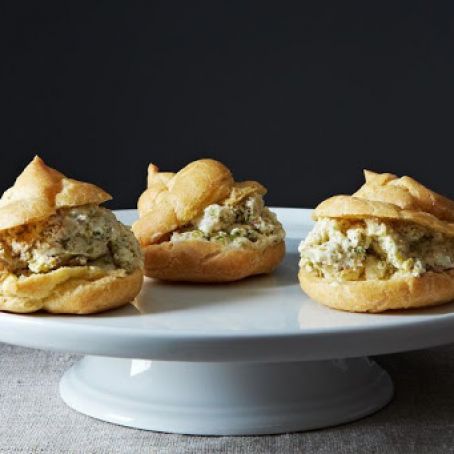 Profiteroles with a Frozen Pistachio Mousse