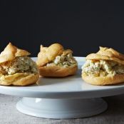 Profiteroles with a Frozen Pistachio Mousse