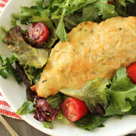Parmesan Crusted Chicken with Arugula Salad