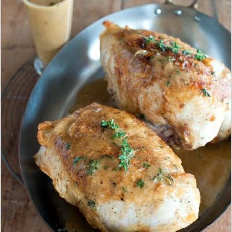 CHICKEN BREASTS w/MUSTARD & VERJUICE JUS