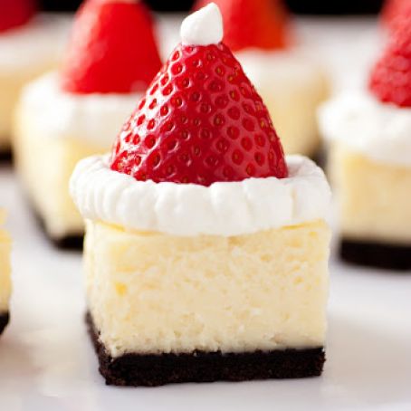 Santa Hat Cheesecake Bites