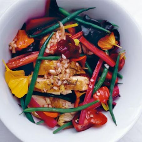 Warm Chicken with Green Beans and Chard