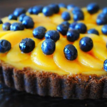 Peach and Blueberry Cheesecake Tart