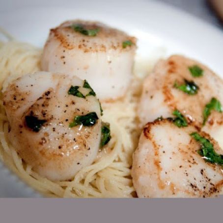 Scallops with Basil & Lemon Sauce