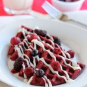 Red Velvet Waffles from Cake Mix with Cream Cheese Icing Drizzle