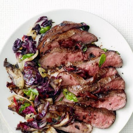 Balsamic Steak With Radicchio