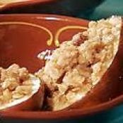 Bartlett Pear Crisp with Cinnamon Tortilla Chips and Vanilla Ice Cream