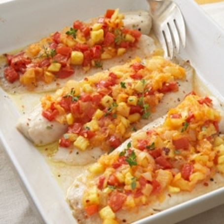 Baked Tilapia with Spicy Tomato-Pineapple Relish