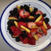 Peaches, Blackberries, and Strawberries with Basil and Pepper