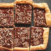 Chocolate Caramel Pecan Tart (Puff Pastry)
