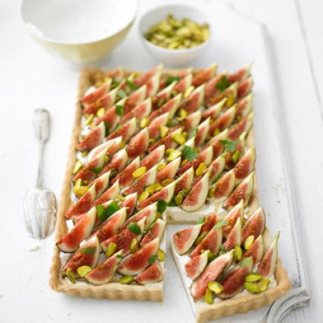 Fig, Cream Cheese and Mint Tart*