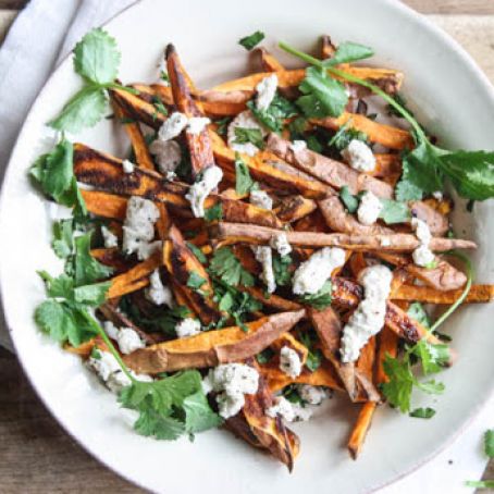 Smokey Sweet Potato Fries with Cashew Aioli