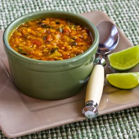 Mexican Red Lentil Stew with Lime and Cilantro (Vegan)