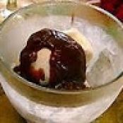 Balsamic-Caramel Sauce over Vanilla Ice Cream