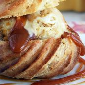 Pumpkin Ale Profiteroles with Cinnamon Caramel Sauce