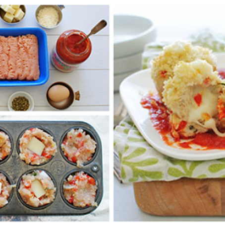 GROUND-Mini Chicken Parmesan Meatloaf Cupcakes