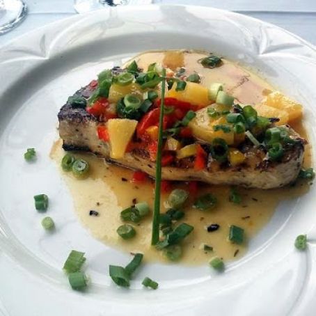 Chilean Sea Bass with Spicy Fruit Salsa