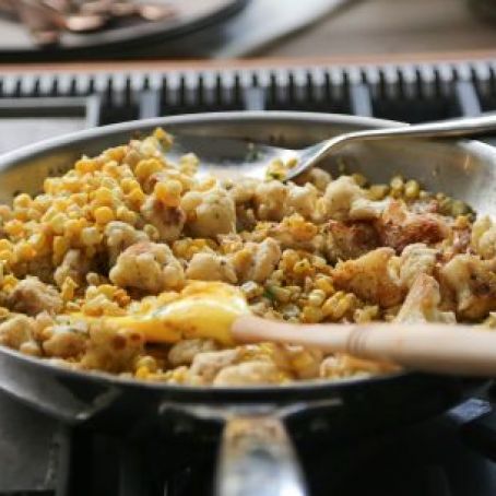 Corn and Cauliflower Sauteed in Bourbon Butter