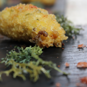 Wild mushroom croquette with fried oak moss