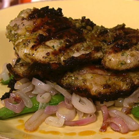 THIGHS****Mario Batali's Chicken Thighs with Bread-Crumb Dressing - 4 Points