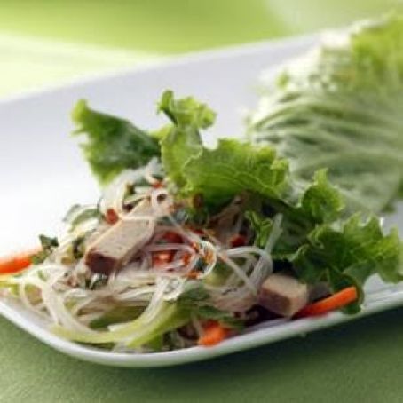 Vietnamese Tofu Noodle Lettuce Wraps