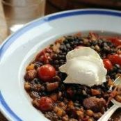 Höstlig linsssoppa med tomat och gryn