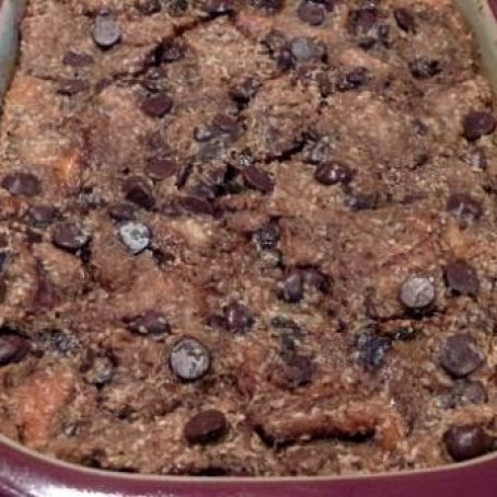 Chocolate Coconut Bread Pudding