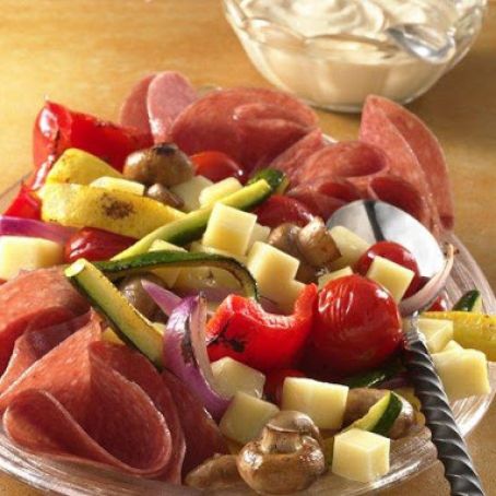 Grilled Antipasti Platter with Lemon Aioli