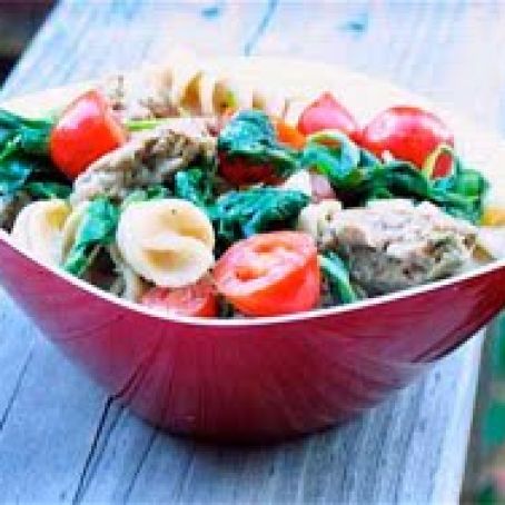 Turkey Sausage and Arugula with Whole-Wheat Pasta