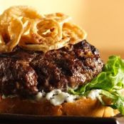 Killer Steak Burgers with Black Pepper Mayo and Crispy Onions