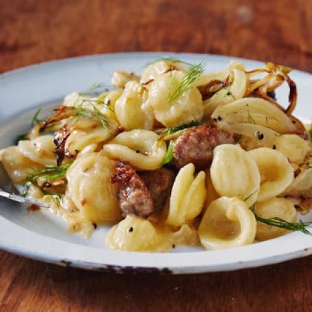 Orecchiette with Caramelized Fennel and Spicy Sausage