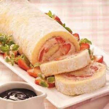 Strawberry- Mallow Cake Roll****