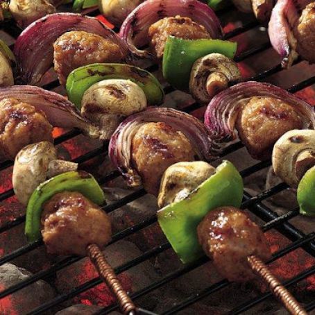 Grilled Sweet-and-Sour Meatball Kabobs