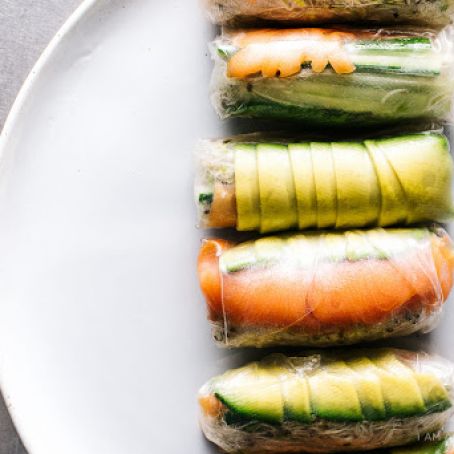 Smoked Salmon and Avocado Summer Rolls