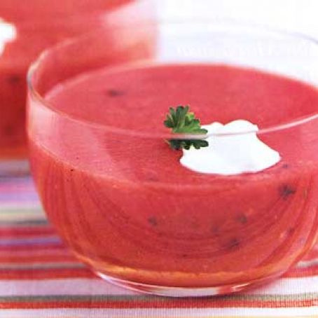 Cold Tomato and Sour Cream Soup Recipe at Epicurious.com