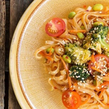 Thai Noodles with Spring Vegetables